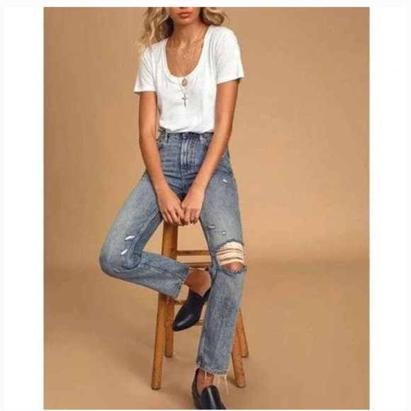 Free People 25 Dakota Straight Leg Jeans - Picture 6 of 7